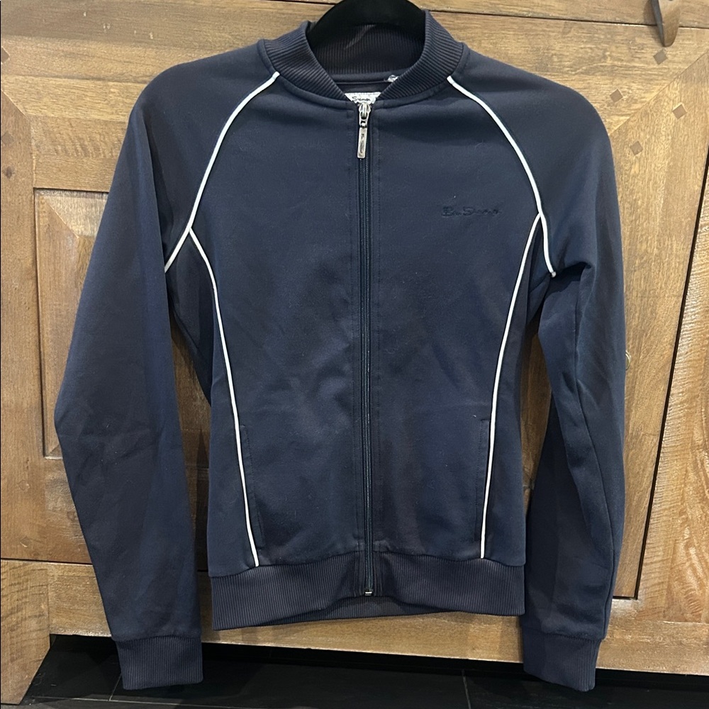 Ben Sherman Navy blue  zip Track Jacket with White Piping XS